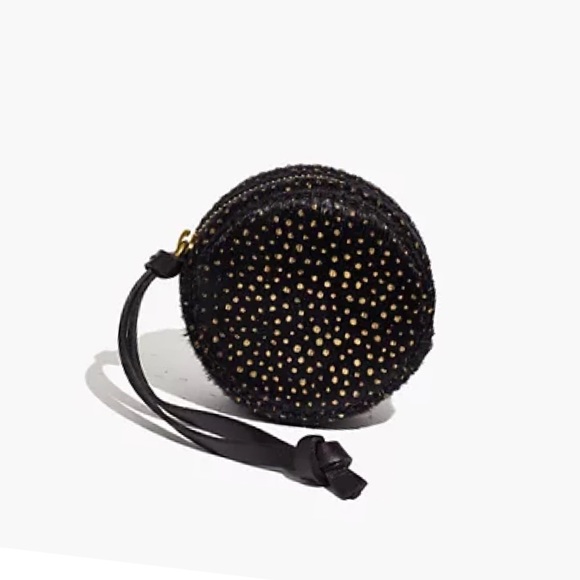 Madewell Handbags - Madewell Circle Pouch In Metallic Dotted Calf Hair